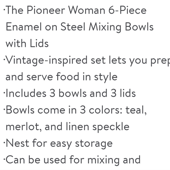 ❤️ New Pioneer Woman Mixing Bowl Set - Picture 5 of 7